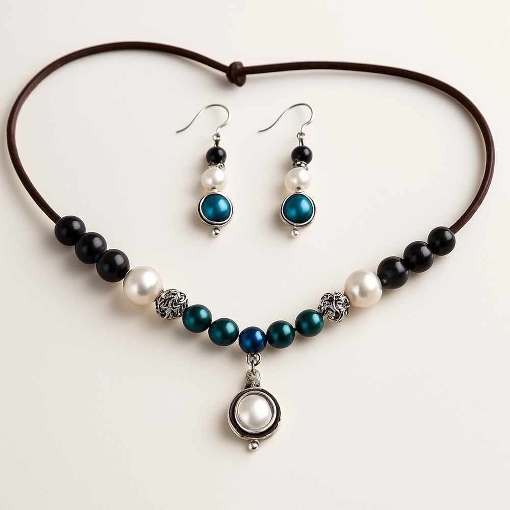 Elegant Pearl and Bead Jewelry Set